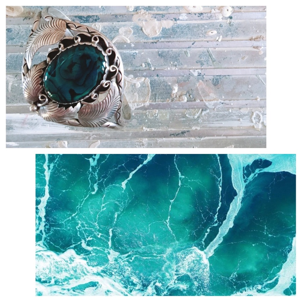 Vintage Bracelet Native American Made Blue Silver